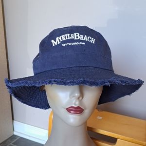 Distressed Raw Edge Myrtle Beach SC Bucket Hat